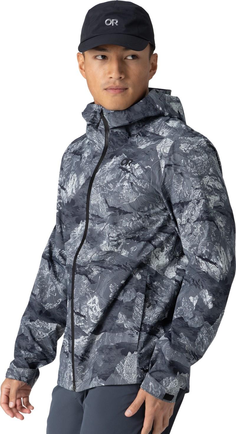 Stratoburst Stretch Rain Jacket - Mens - black baker print 1