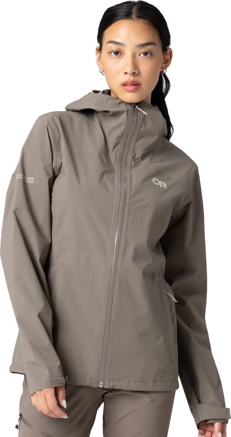 Stratoburst Stretch Rain Jacket - Womens - gravel 1