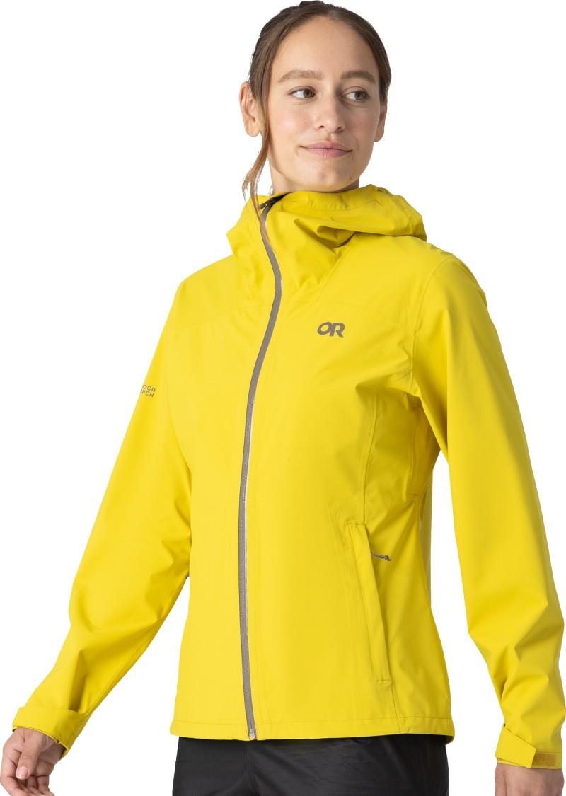 Stratoburst Stretch Rain Jacket - Womens - yellow / poplar 1