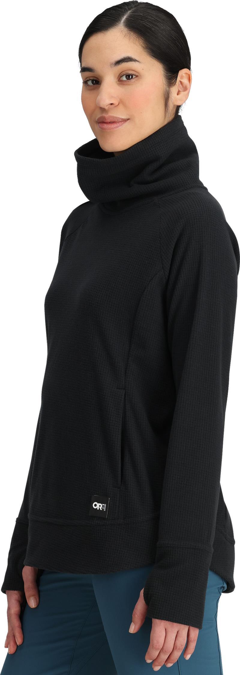 Trail Mix Fleece Cowl Pullover - Womens - black 1