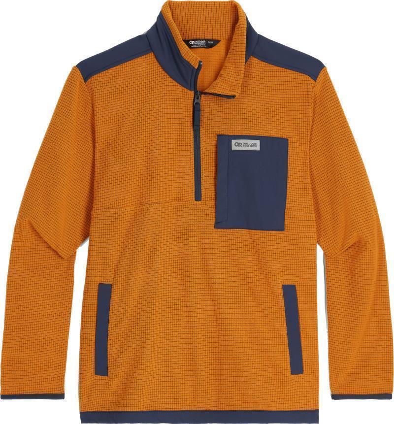 Trail Mix Quarter Zip Pullover - Mens - Marmalade / Naval Blue 1