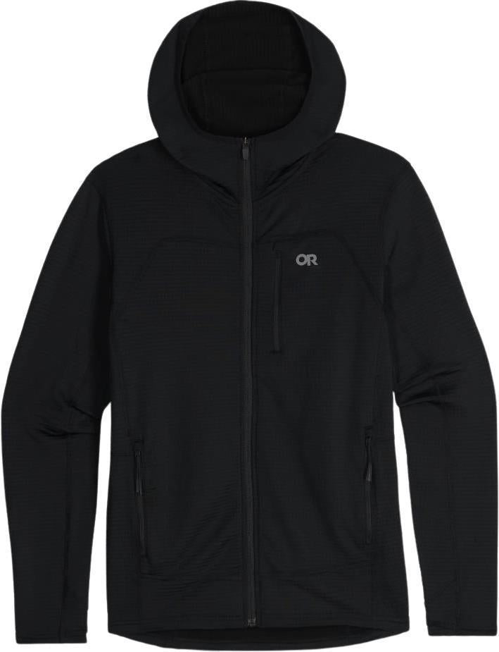 Vigor Grid Fleece Full Zip Hoodie - Mens - Black 1