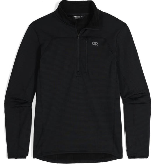Vigor Grid Fleece Half Zip - Mens - Black 1