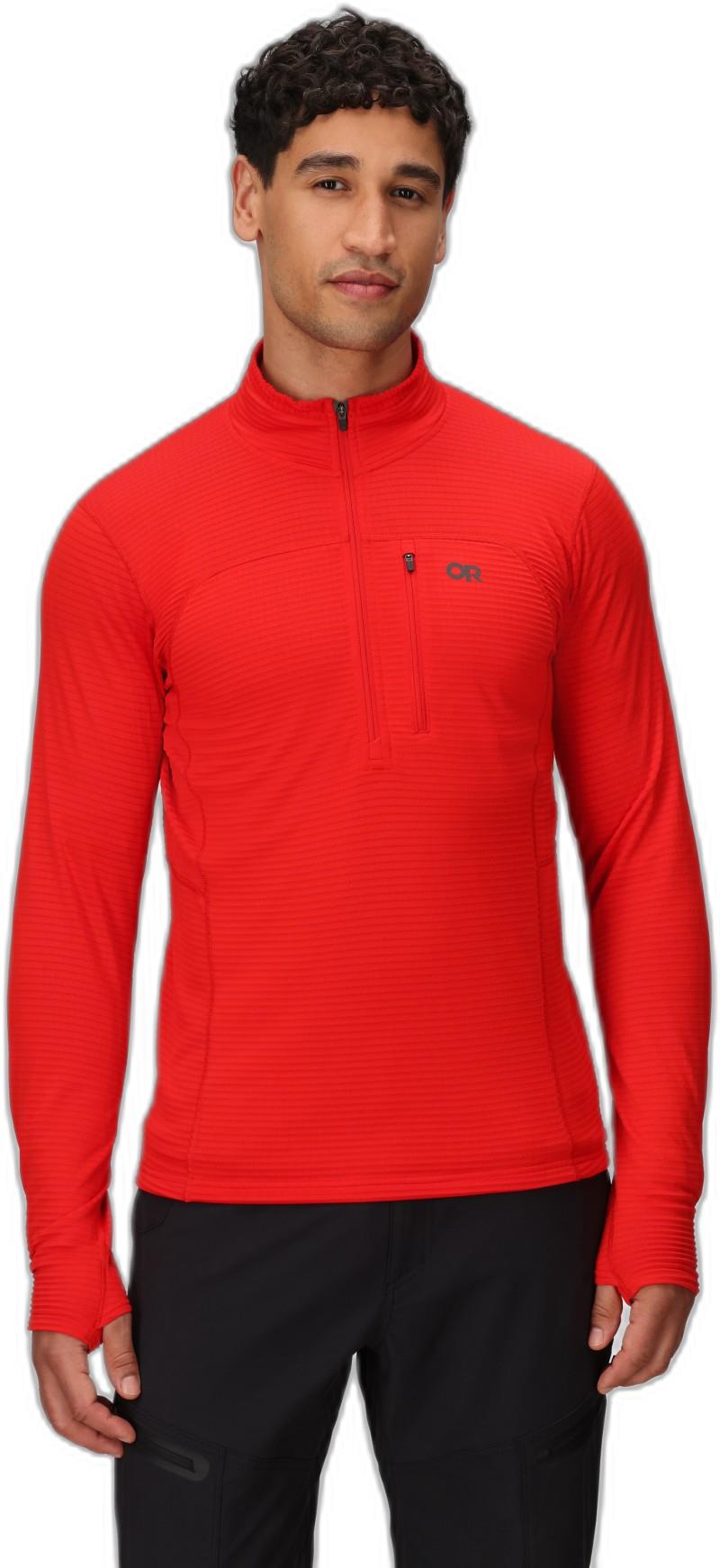 Vigor Grid Fleece Half Zip - Mens - lingonberry 1