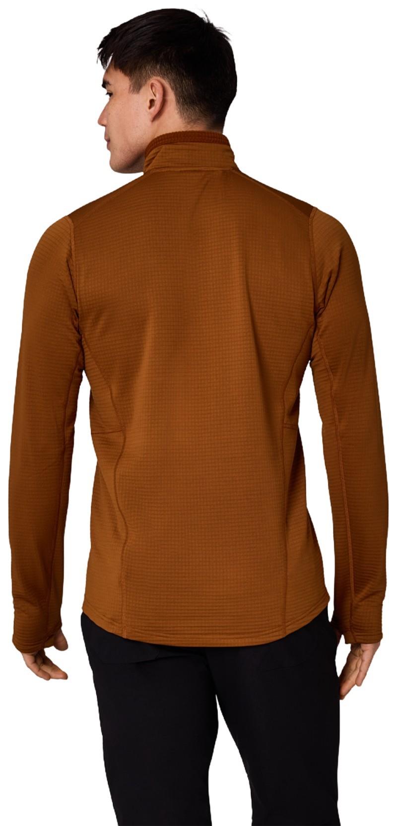 Vigor Grid Fleece Half Zip - Mens - pecan 1