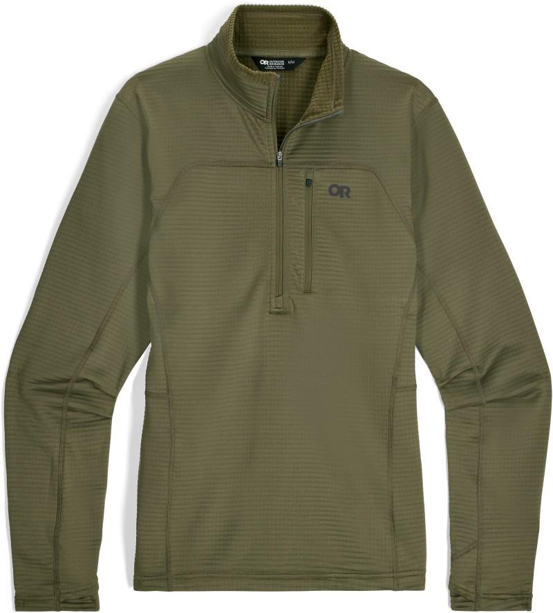 Vigor Grid Fleece Half Zip - Mens - ranger green 1