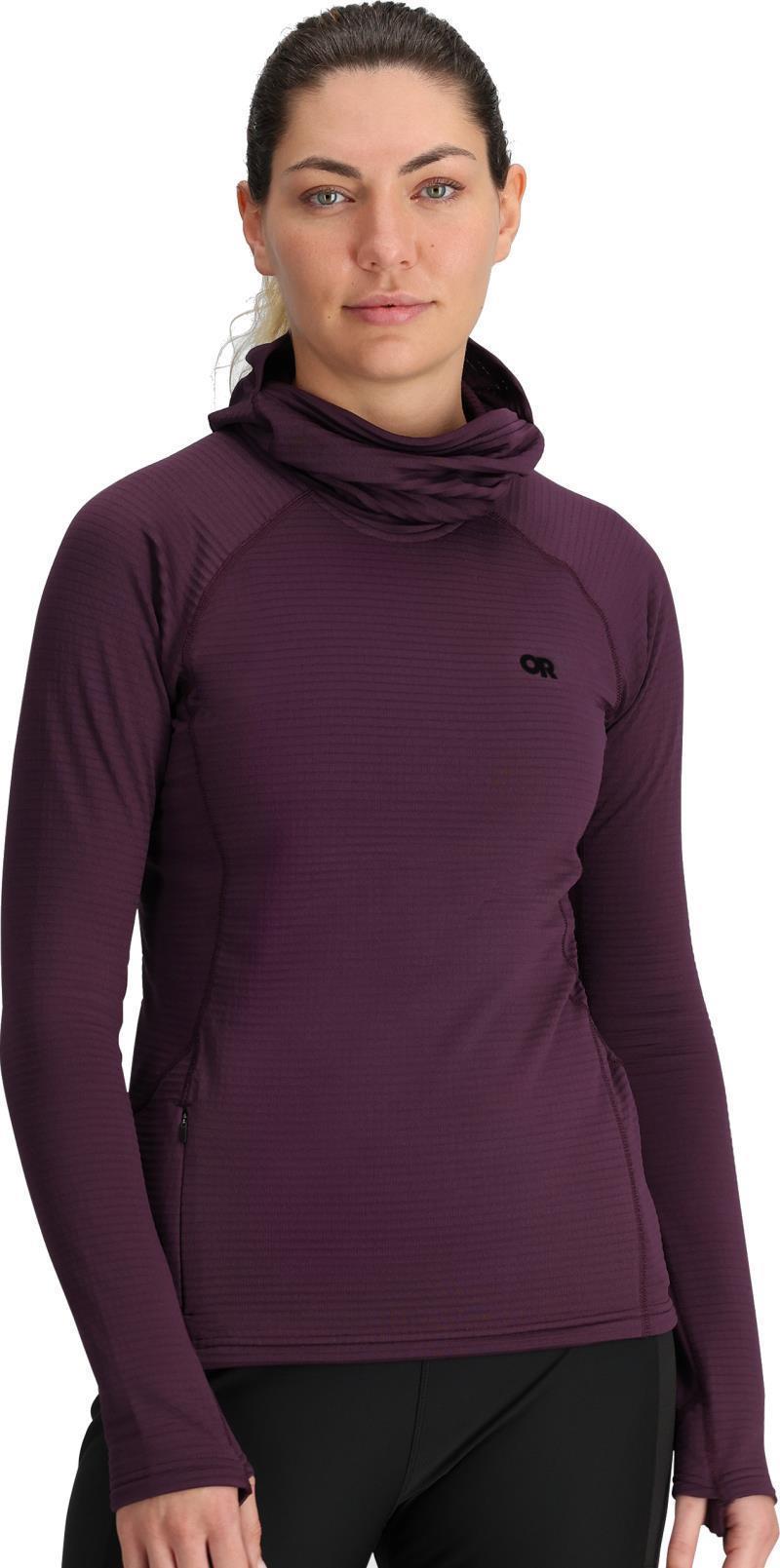 Vigor Grid Fleece Pullover Hoodie - Womens - amethyst 1
