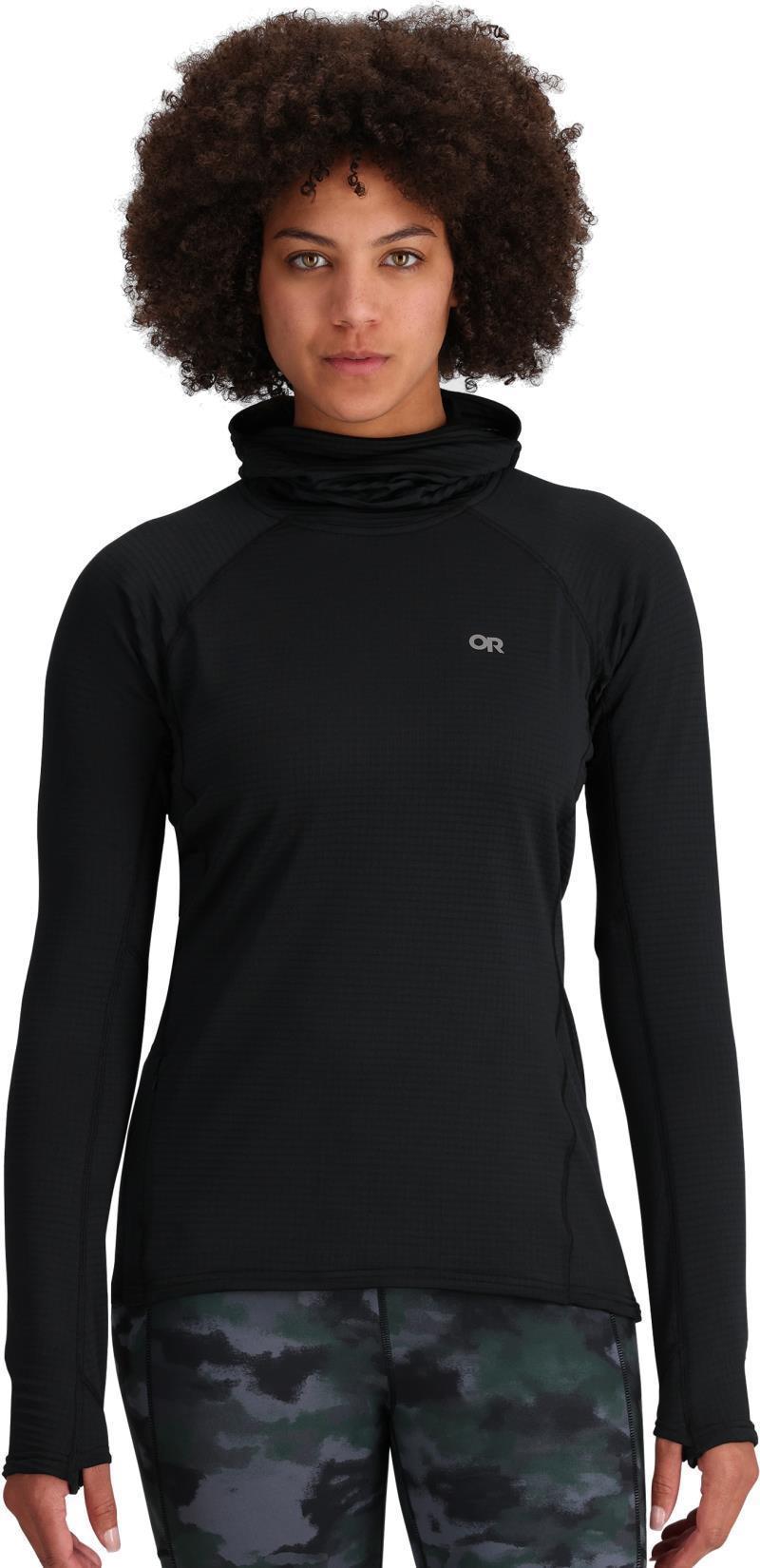 Vigor Grid Fleece Pullover Hoodie - Womens - black 1