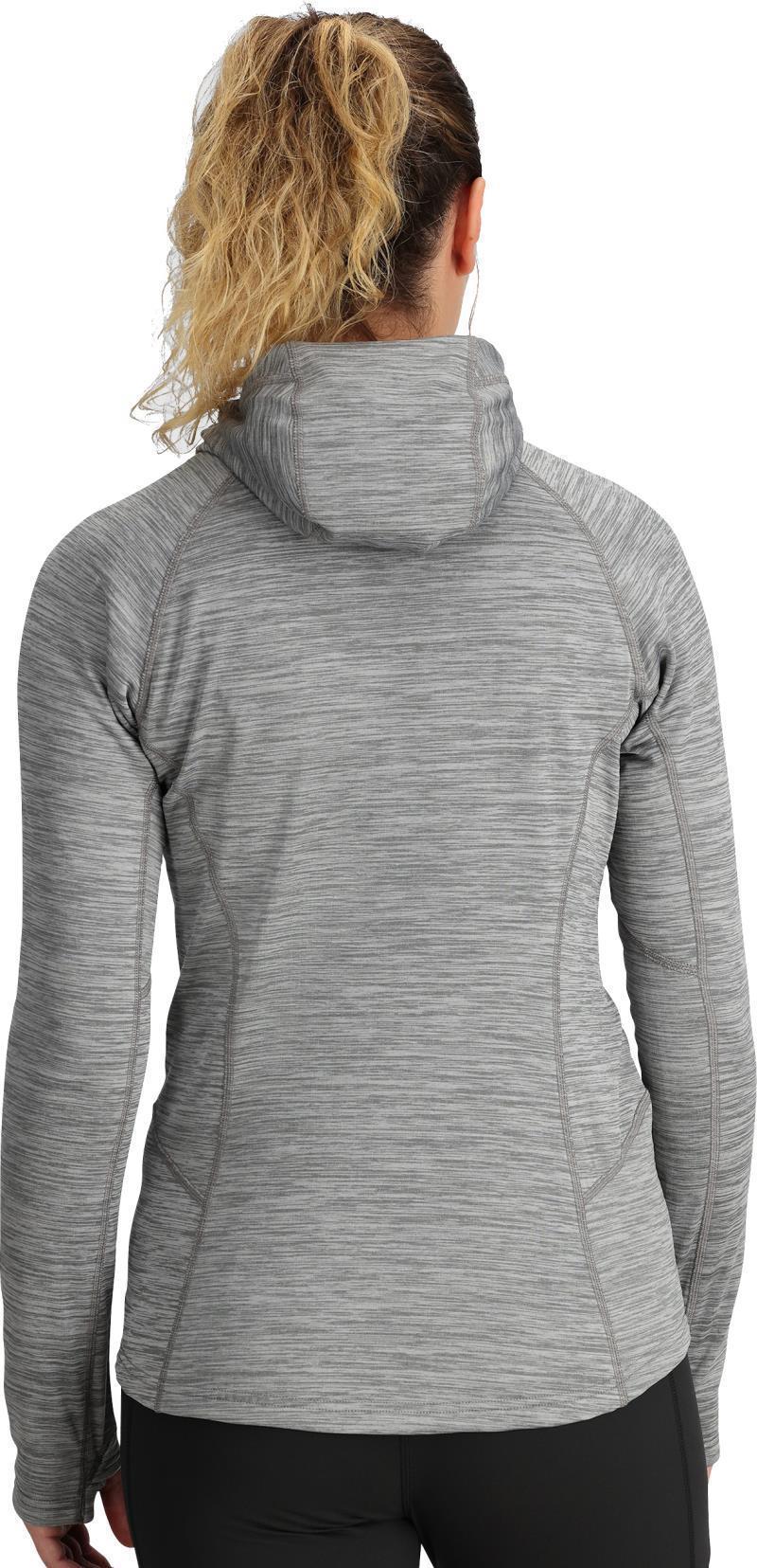 Vigor Grid Fleece Pullover Hoodie - Womens - grey heather 1