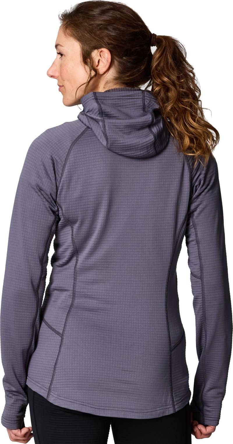 Vigor Grid Fleece Pullover Hoodie - Womens - smoky quartz 1