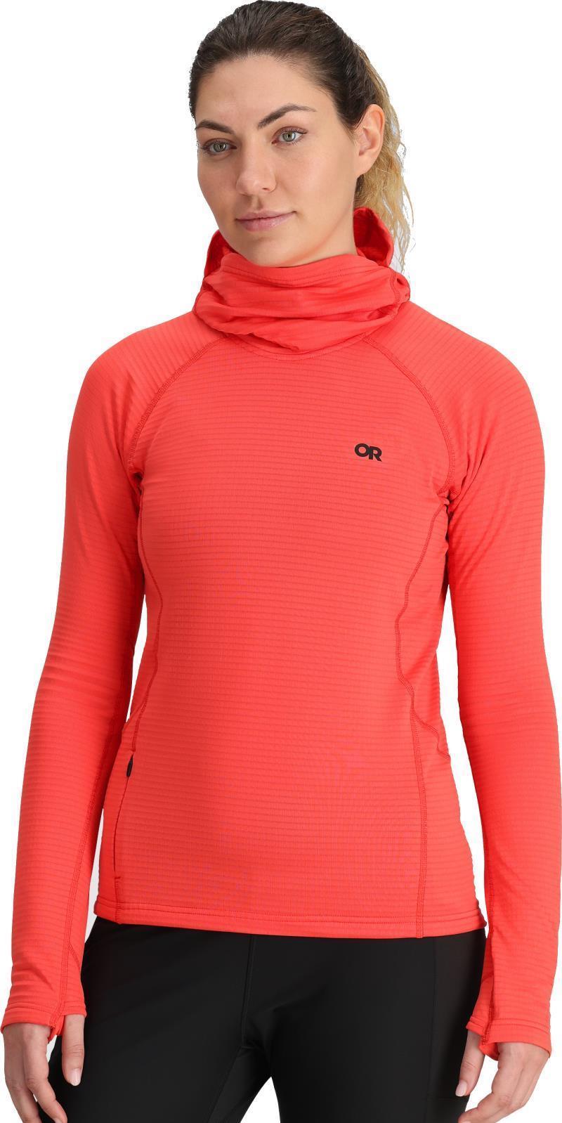 Vigor Grid Fleece Pullover Hoodie - Womens - sunrise 1