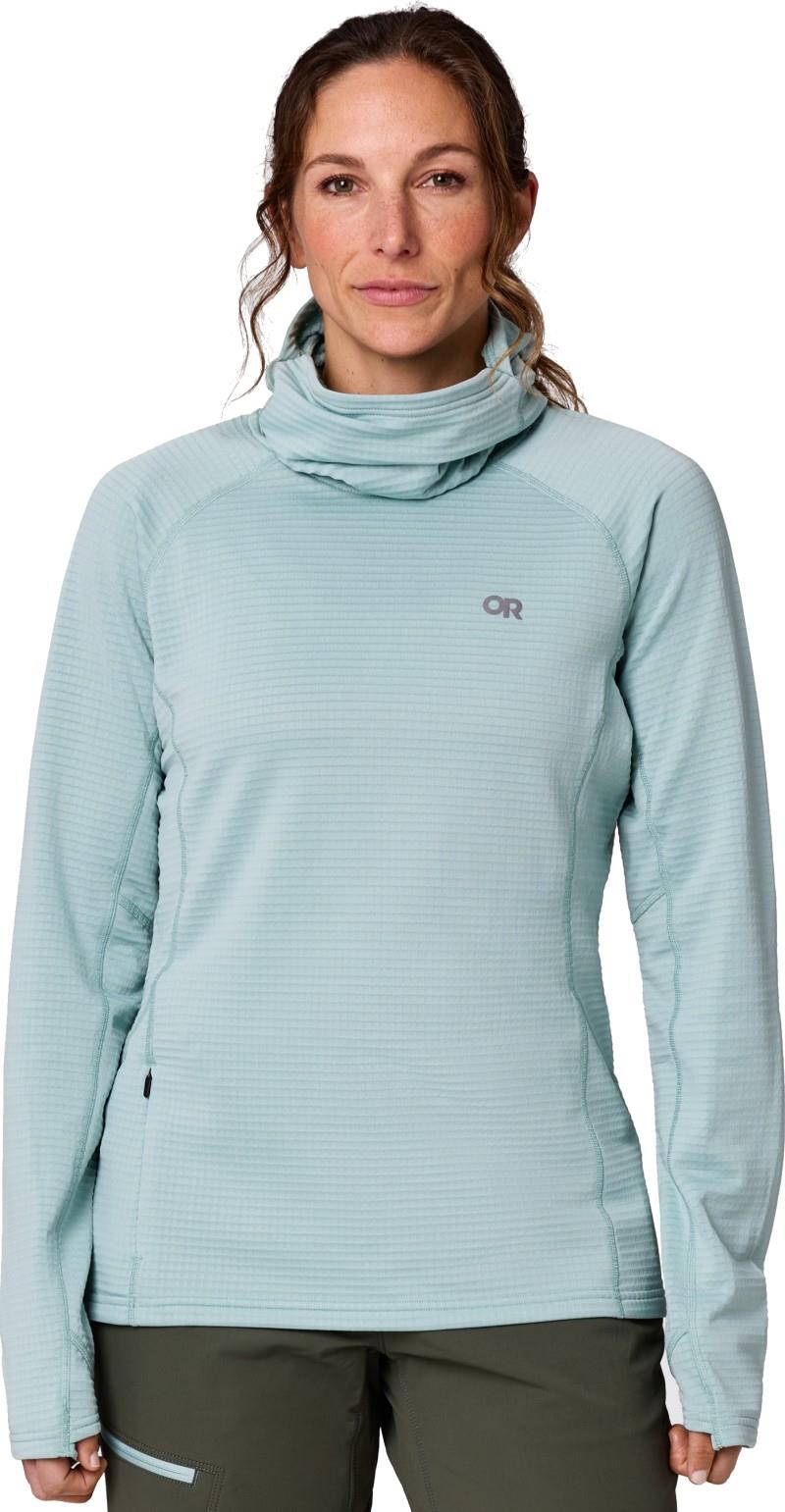 Vigor Grid Fleece Pullover Hoodie - Womens - thyme 1