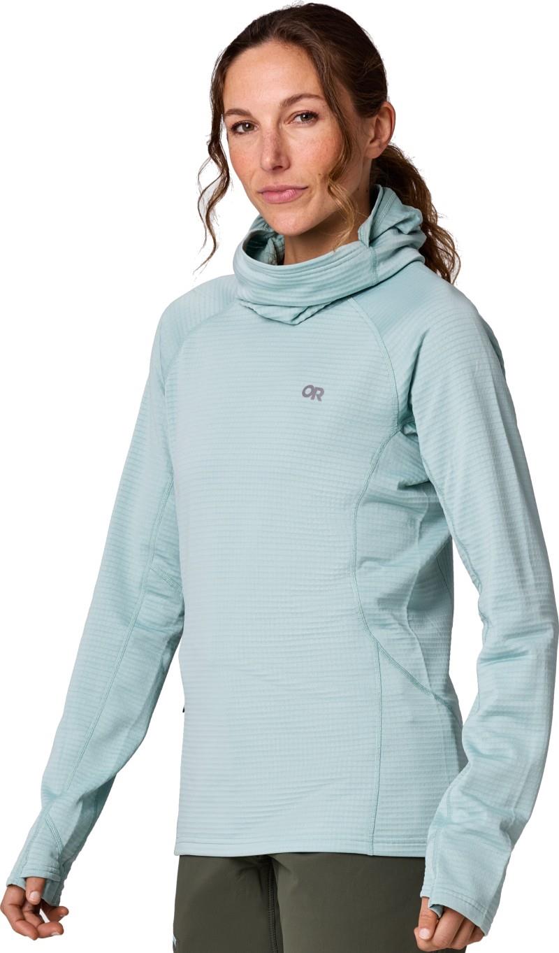 Vigor Grid Fleece Pullover Hoodie - Womens - thyme 1