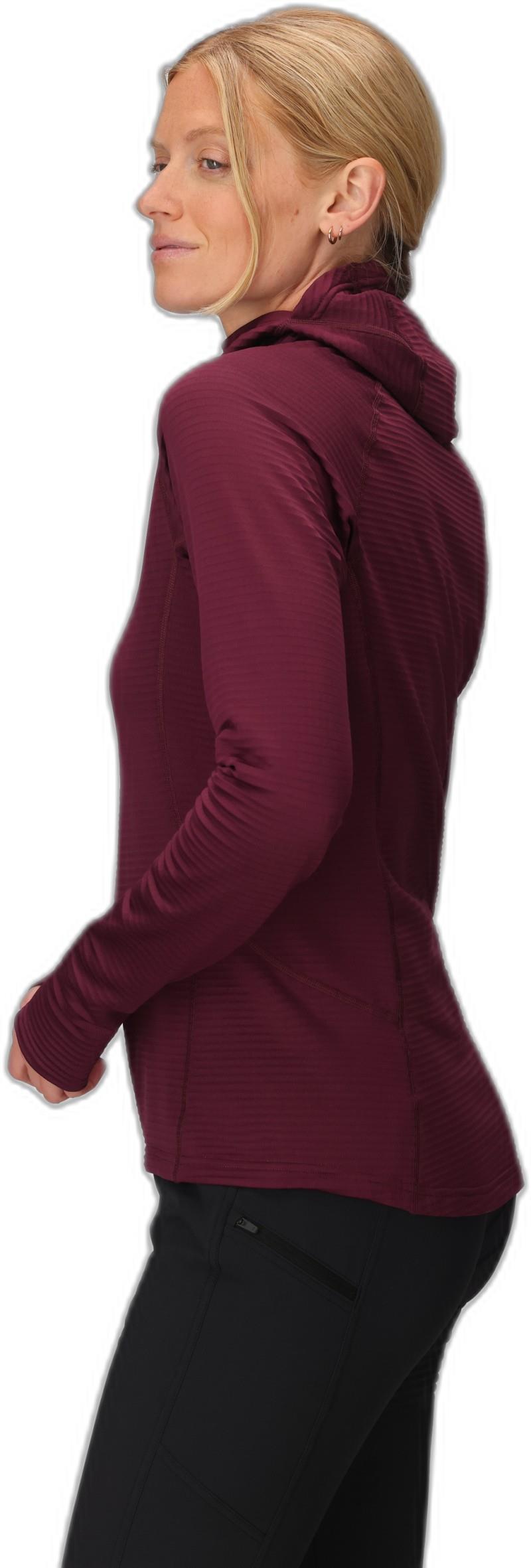 Vigor Grid Fleece Pullover Hoodie - Womens - winterberry 1