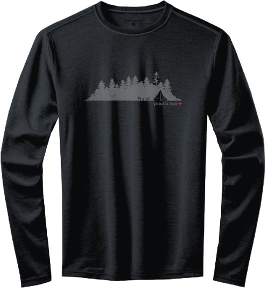 100% Merino, Base Camp, LS T-Shirt, 200gm - Mens - midnight coal 1