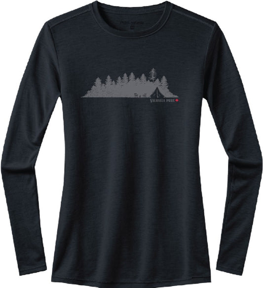 100% Merino, Base Camp, LS T-Shirt, 200gm - Womens - midnight coal 1