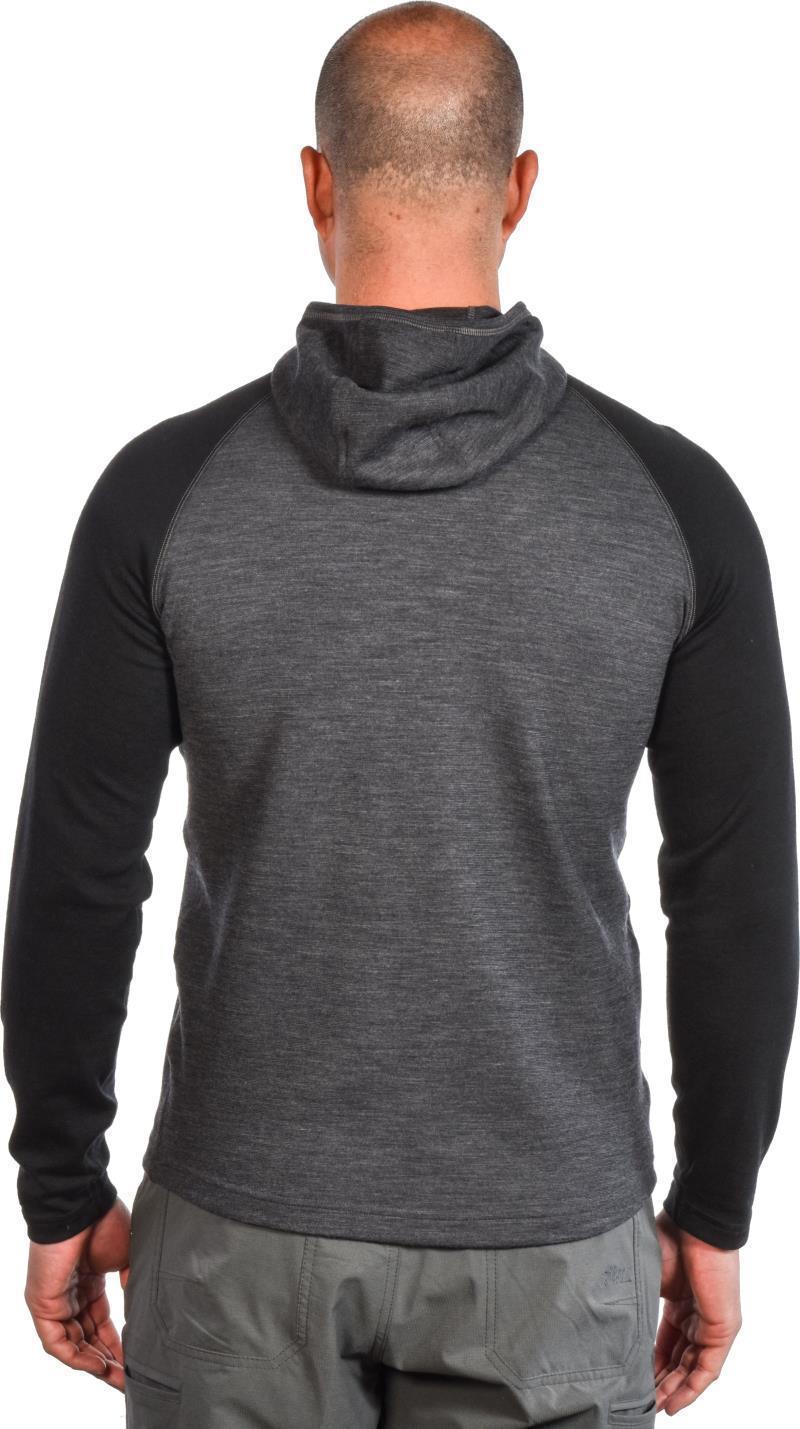 100% Merino. Full Zip Hoody, 260gm - Mens - Charcoal / Black 4