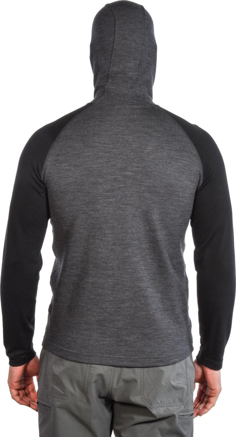100% Merino. Full Zip Hoody, 260gm - Mens - Charcoal / Black 5