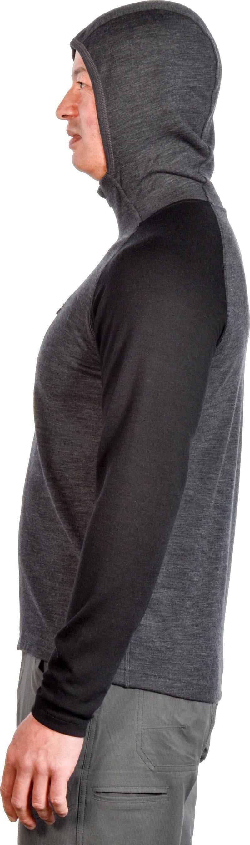 100% Merino. Full Zip Hoody, 260gm - Mens - Charcoal / Black 3