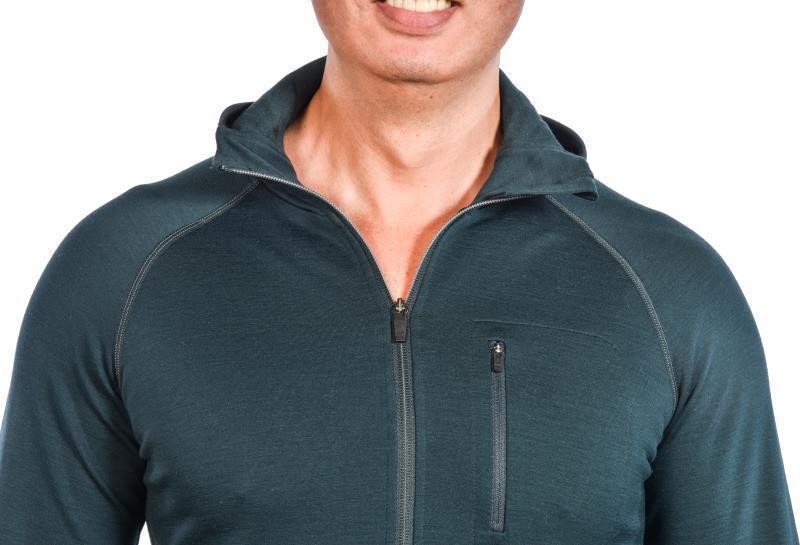 100% Merino. Full Zip Hoody, 260gm - Mens - Deep Teal 6