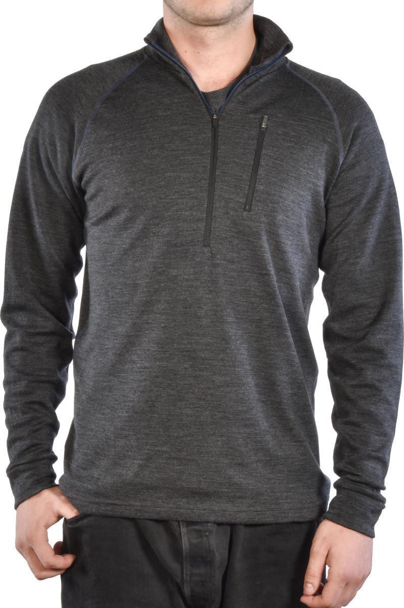 100% Merino, Half Zip Collar, 260gm - Mens - Charcoal 2