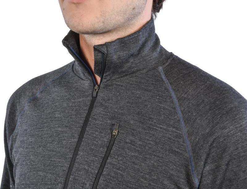 100% Merino, Half Zip Collar, 260gm - Mens - Charcoal 3