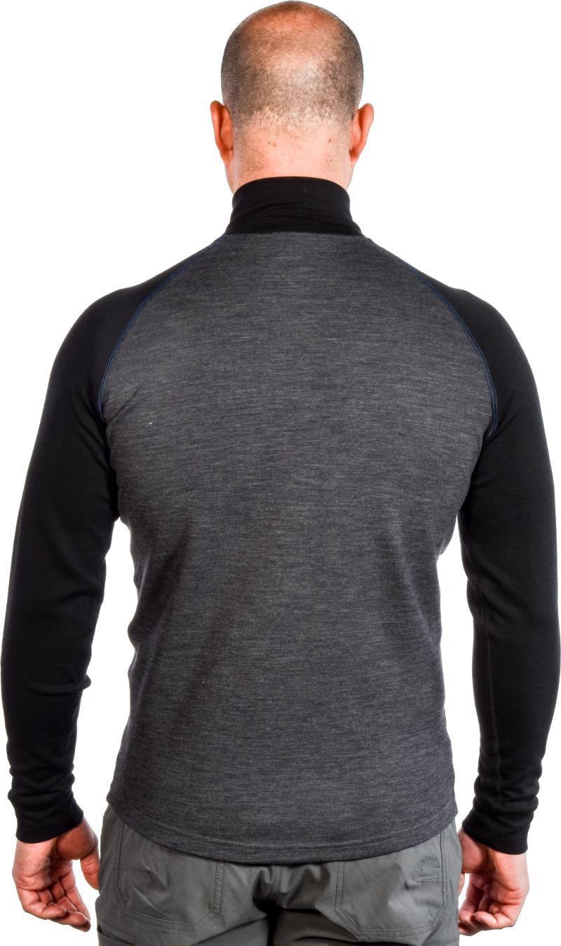 100% Merino, Half Zip Collar, 260gm - Mens - Charcoal / Black 3