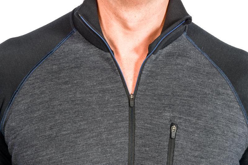 100% Merino, Half Zip Collar, 260gm - Mens - Charcoal / Black 4