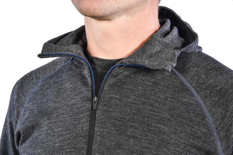 100% Merino, Half Zip Hoody, 260gm - Mens - Charcoal 4
