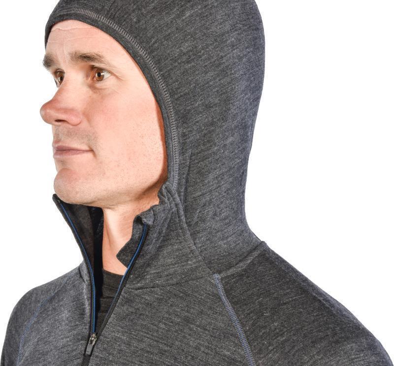 100% Merino, Half Zip Hoody, 260gm - Mens - Charcoal 5