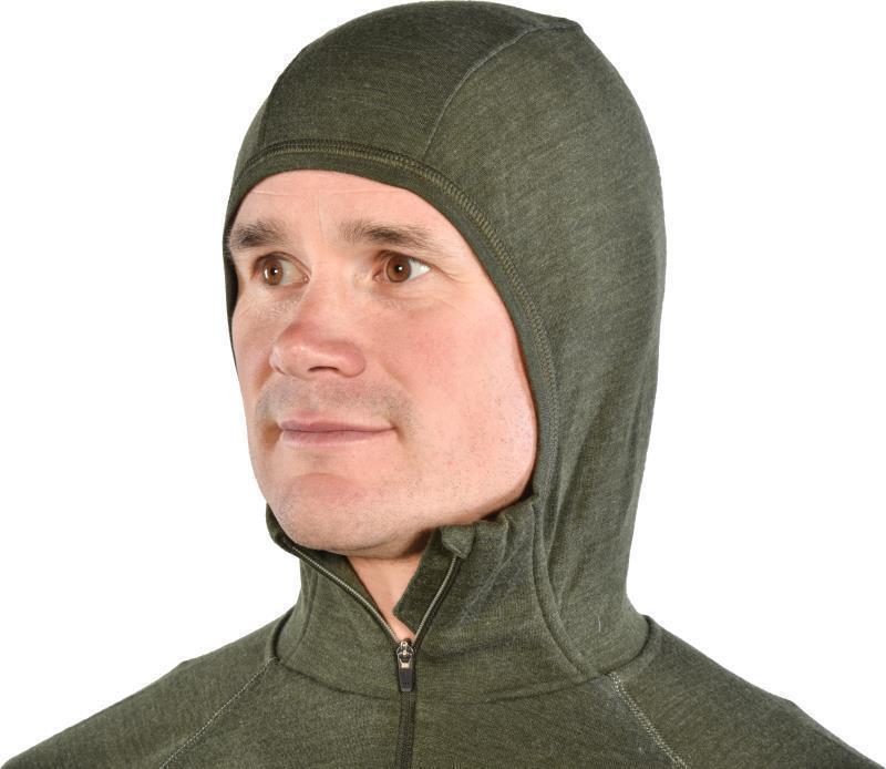 100% Merino, Half Zip Hoody, 260gm - Mens - Dark Olive 5