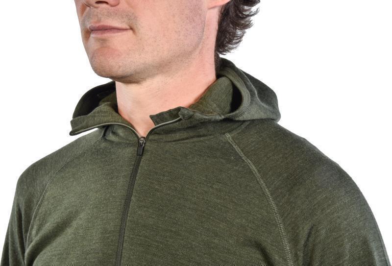 100% Merino, Half Zip Hoody, 260gm - Mens - Dark Olive 4