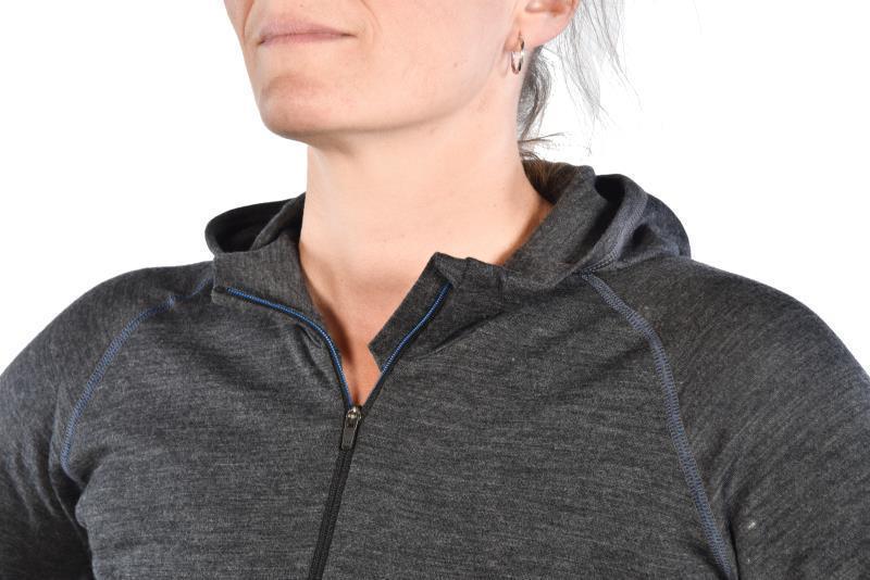 100% Merino, Half Zip Hoody, 260gm - Womens - Charcoal 4