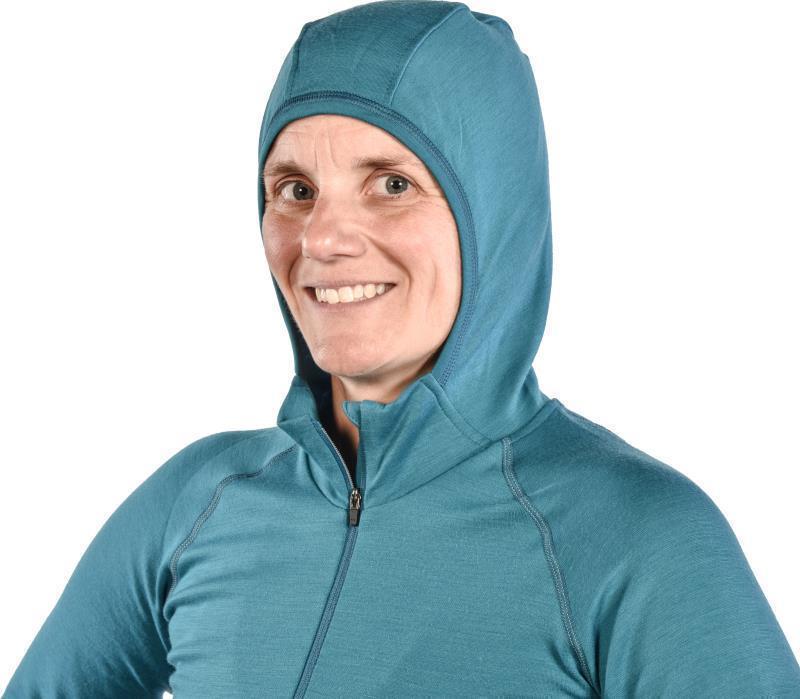 100% Merino, Half Zip Hoody, 260gm - Womens - Glacier 4