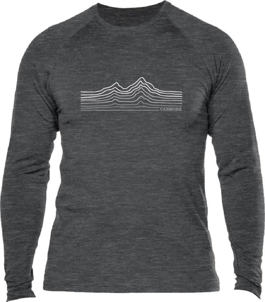 100% Merino, LS T-Shirt, 160gm - Canmore - Mens - charcoal w/grey 1