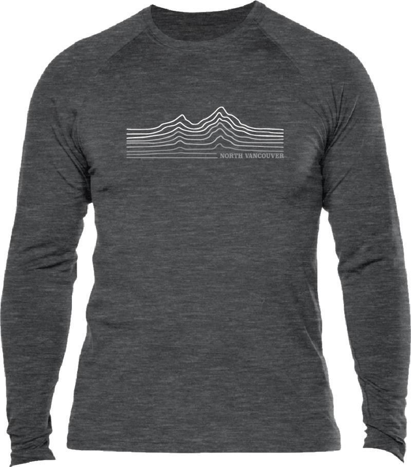 100% Merino, LS T-Shirt, 160gm - North Vancouver - Mens - charcoal w/grey 1