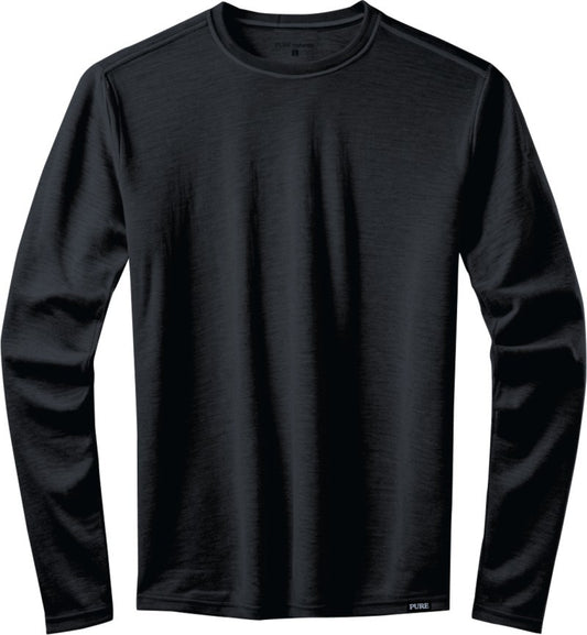 100% Merino, LS T-Shirt, 200gm - Mens - midnight coal 1