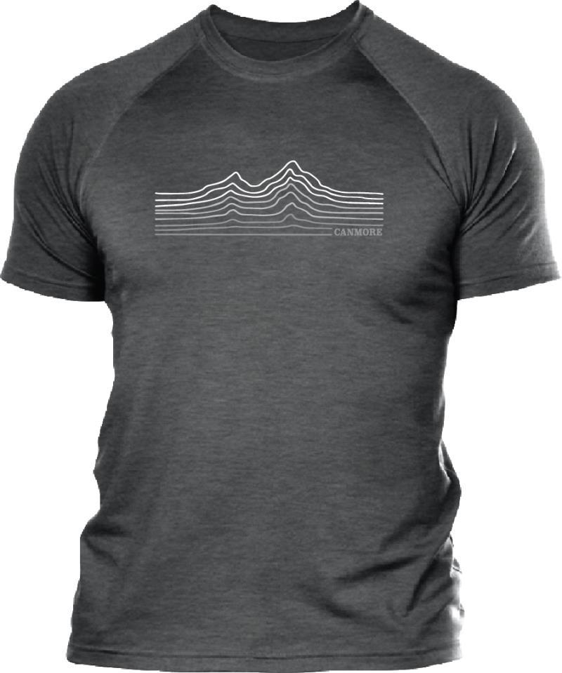 100% Merino, SS T-Shirt, 160gm - Canmore - Mens - charcoal w/grey 1