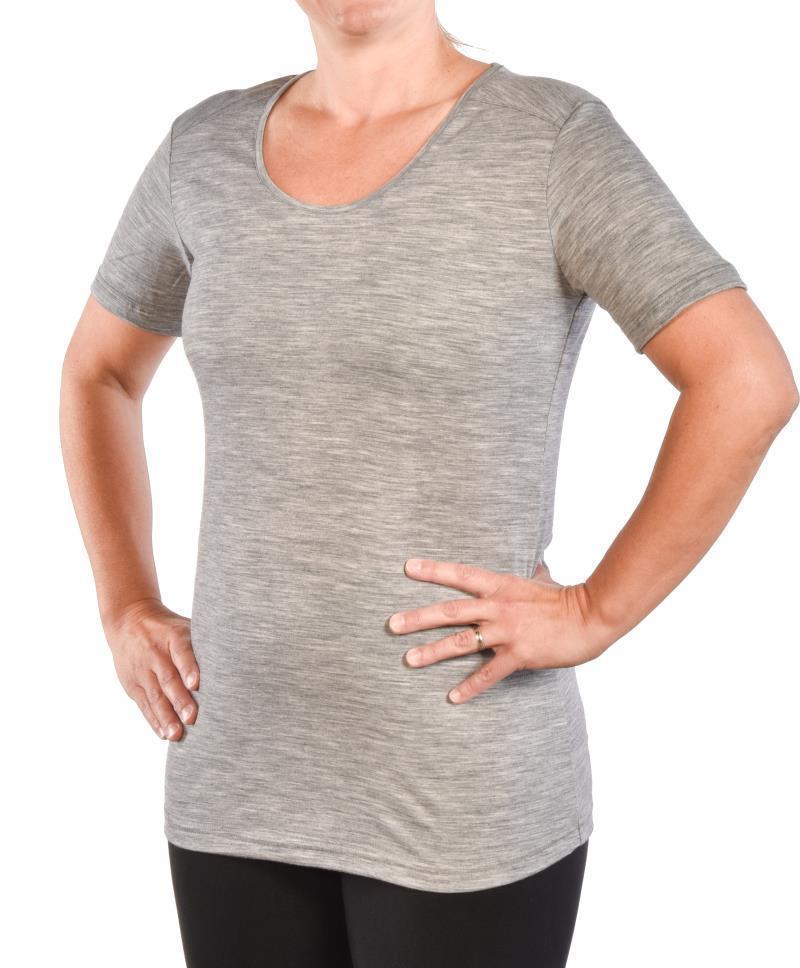 100% Merino Wool Fashion T - Womens - Ash 1