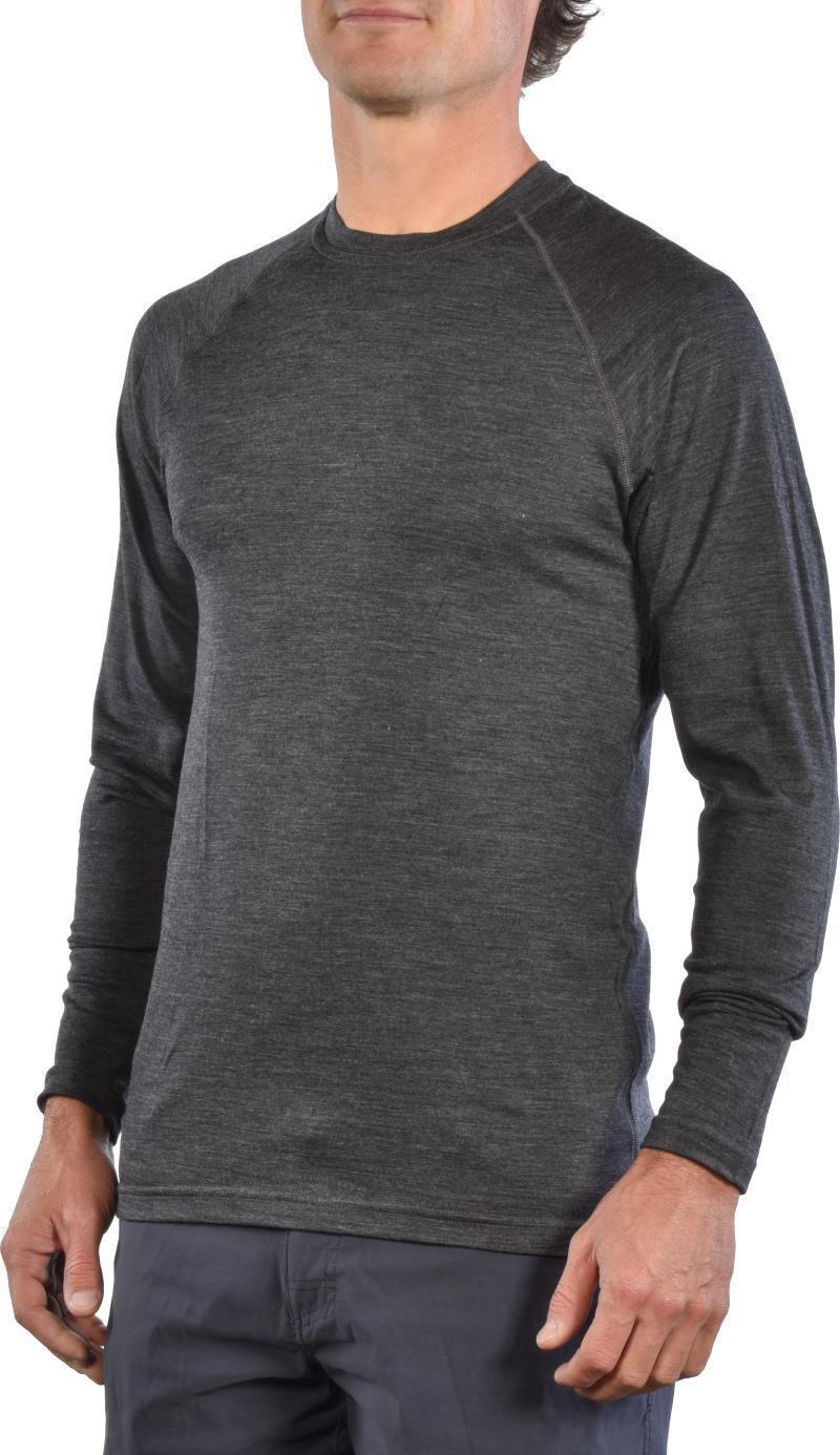 100% Merino Wool LS Crew 160 - Mens - Charcoal 1