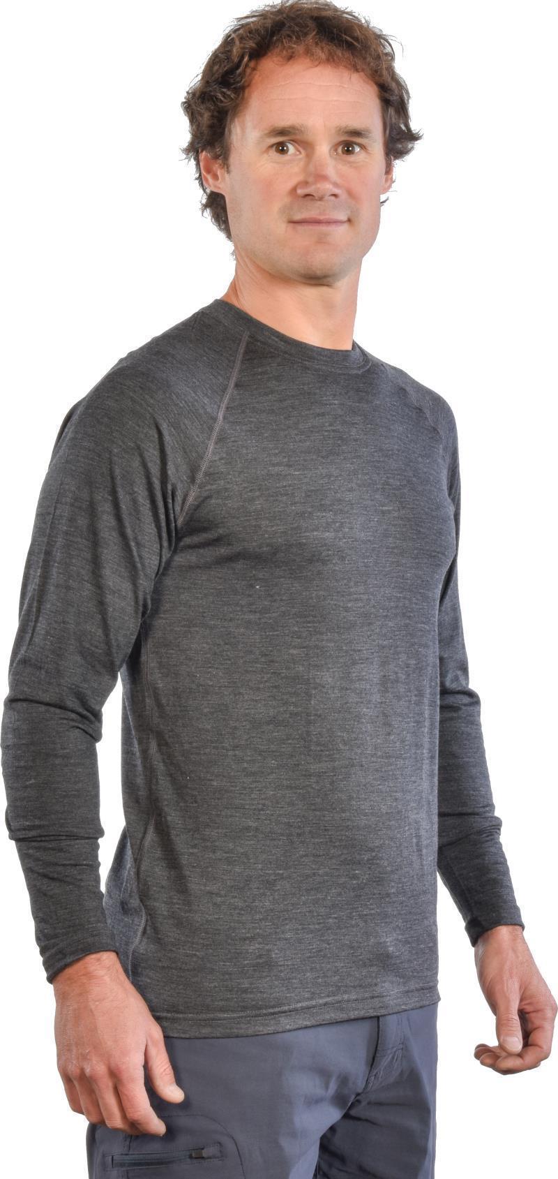 100% Merino Wool LS Crew 160 - Mens - Charcoal 3