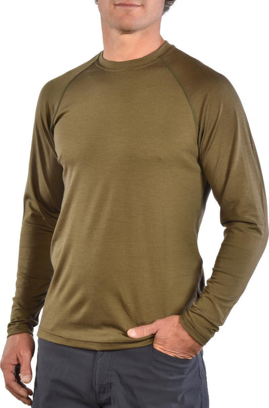 100% Merino Wool LS Crew 160 - Mens - Olive 1