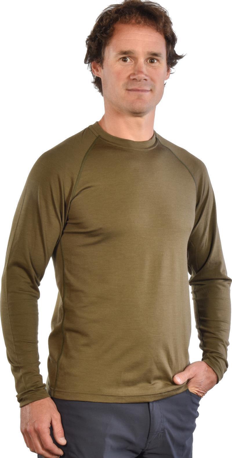 100% Merino Wool LS Crew 160 - Mens - Olive 3