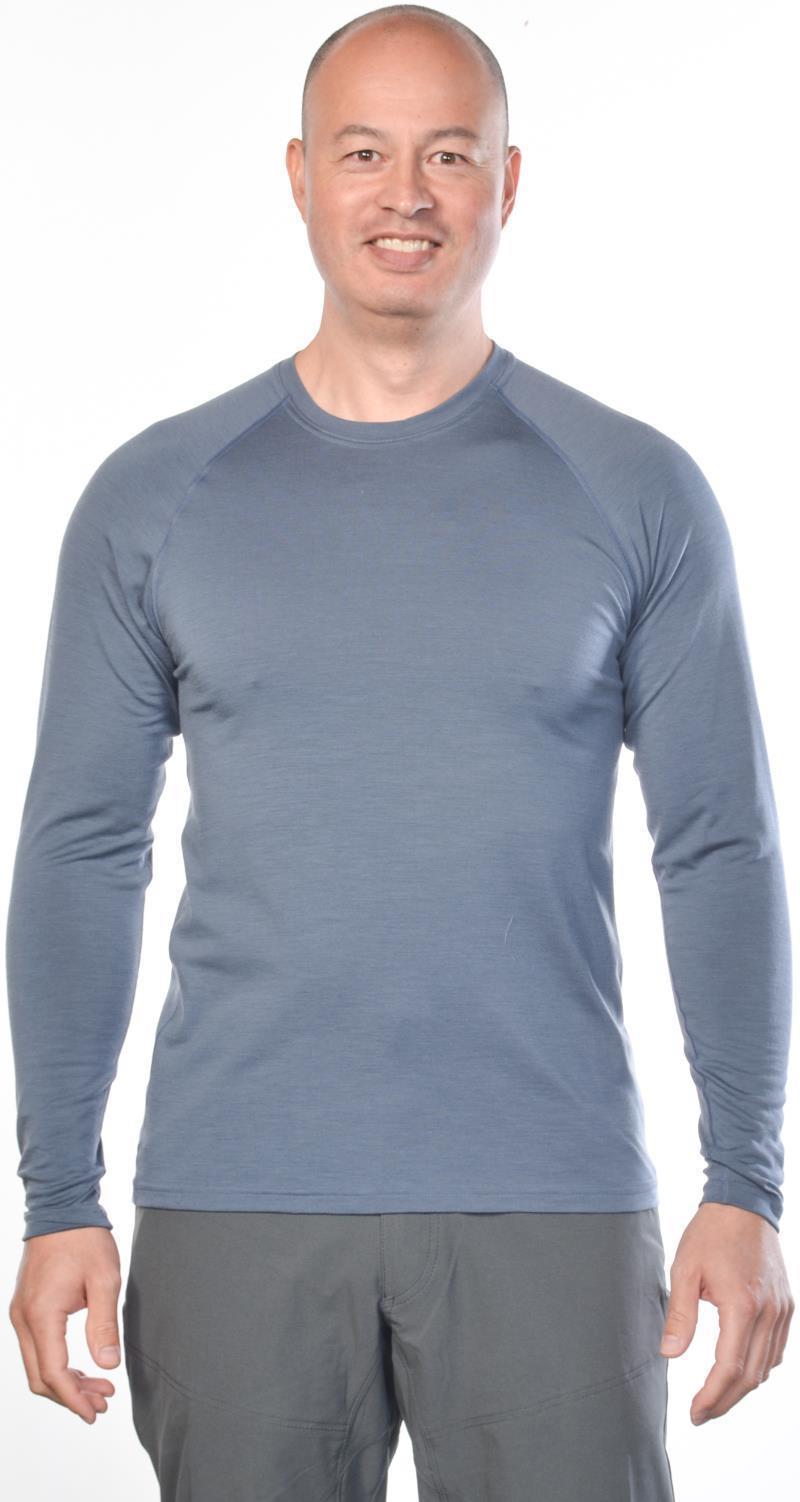 100% Merino Wool LS Crew 160 - Mens - Smoke 1
