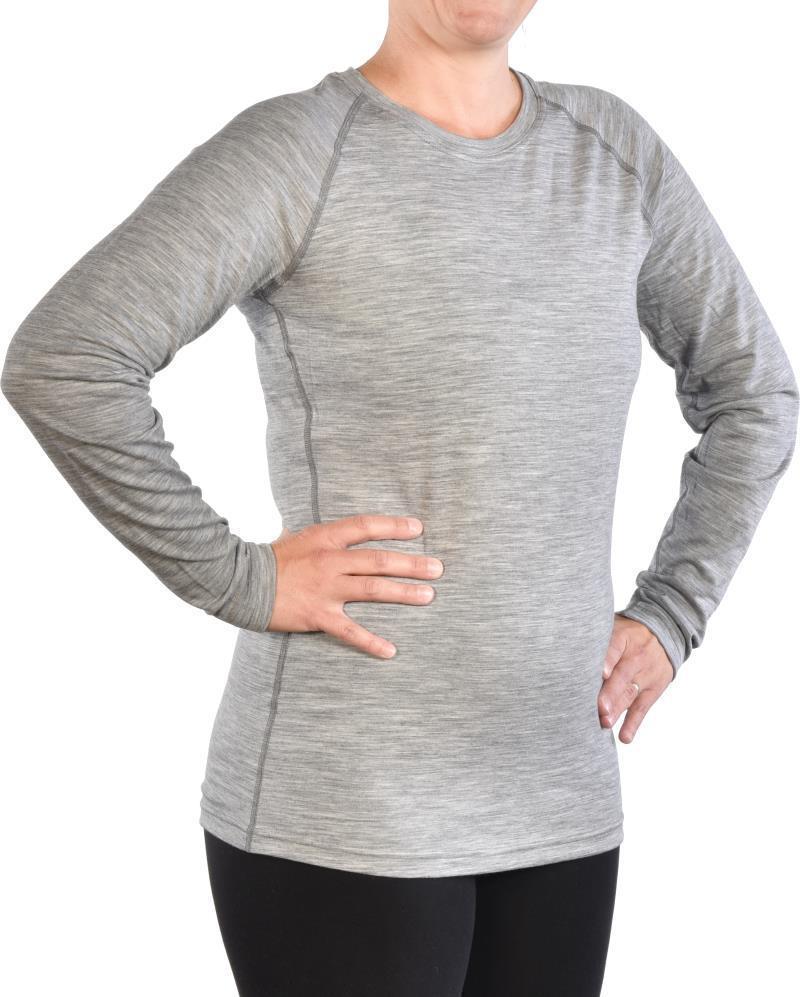 100% Merino Wool LS Crew 160 - Womens - Ash 1