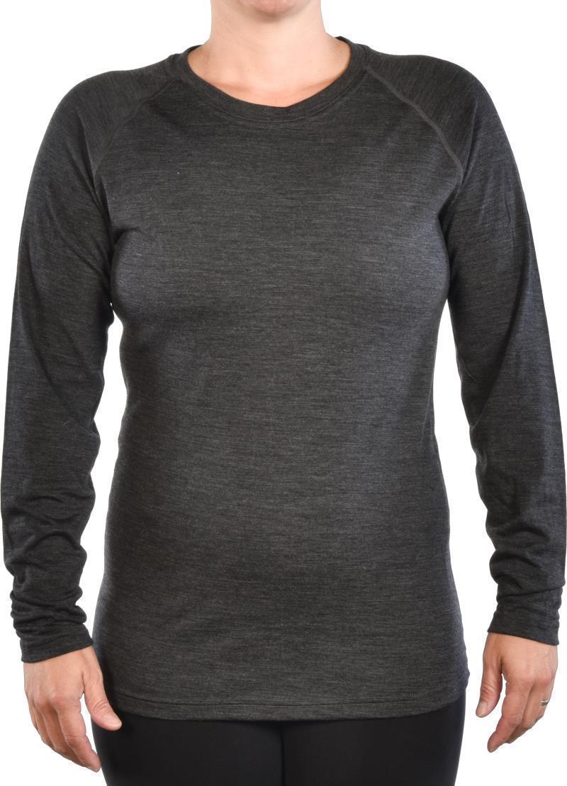 100% Merino Wool LS Crew 160 - Womens - Charcoal 1