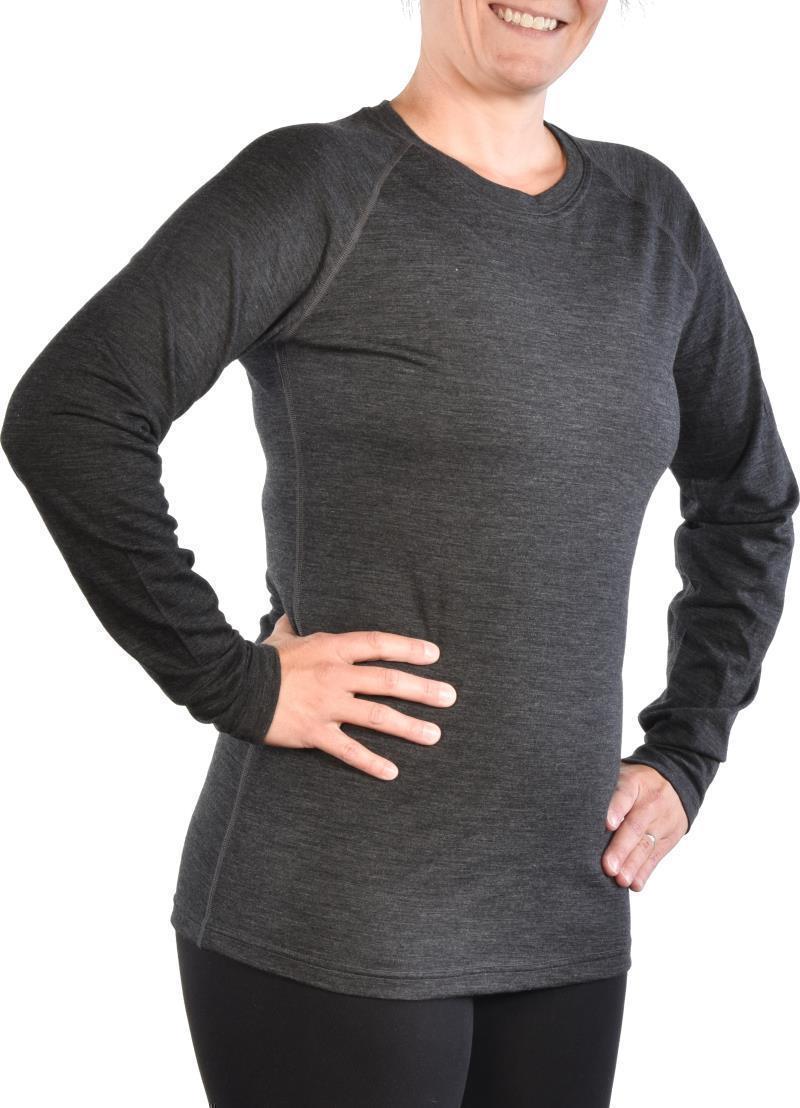 100% Merino Wool LS Crew 160 - Womens - Charcoal 2
