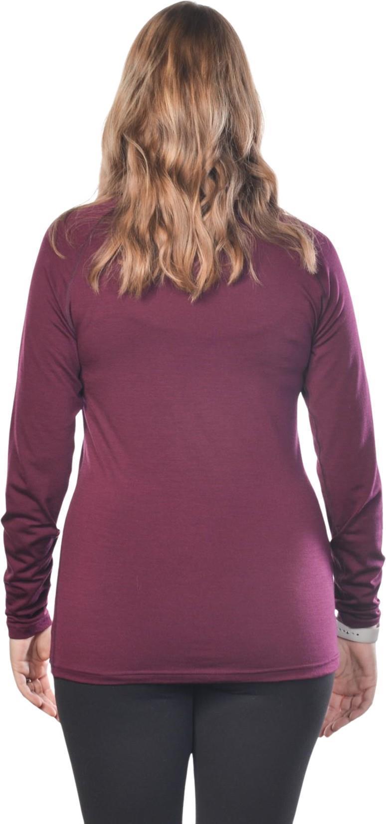 100% Merino Wool LS Crew 160 - Womens - Eggplant 2