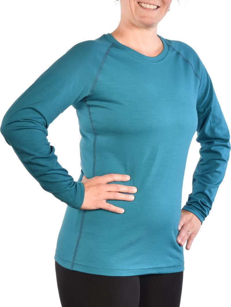 100% Merino Wool LS Crew 160 - Womens - Glacier 2