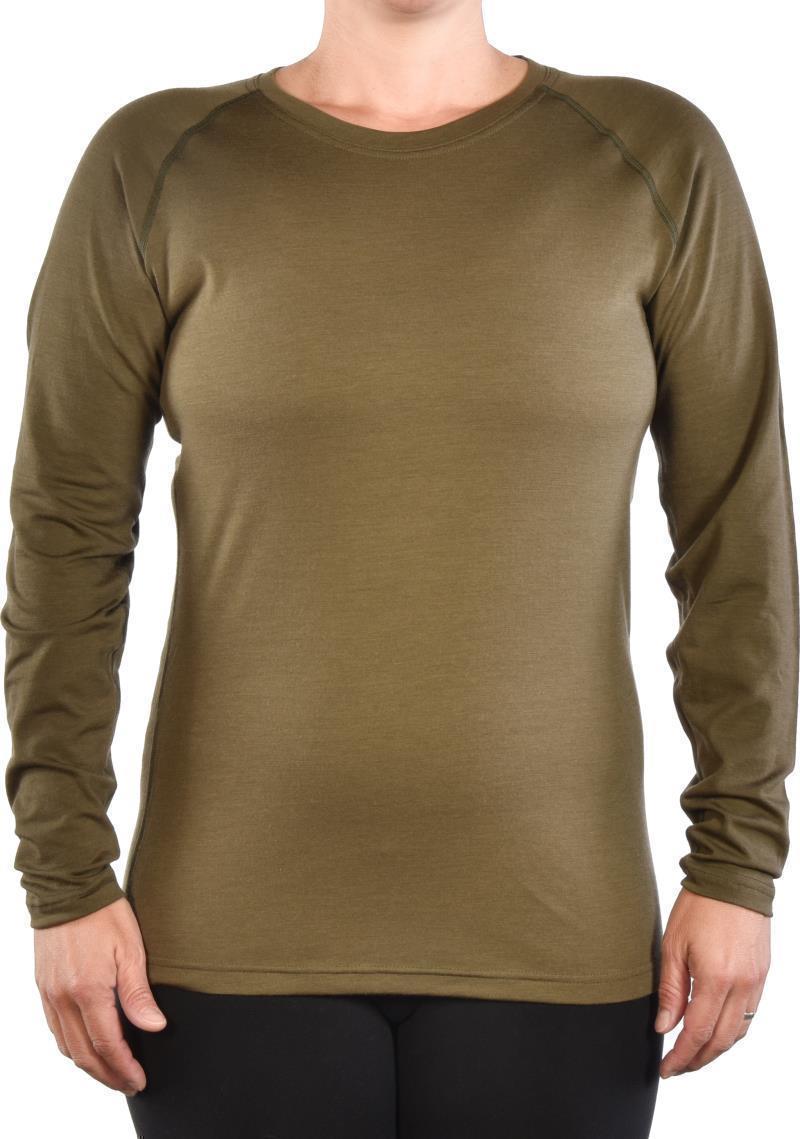 100% Merino Wool LS Crew 160 - Womens - Olive 1